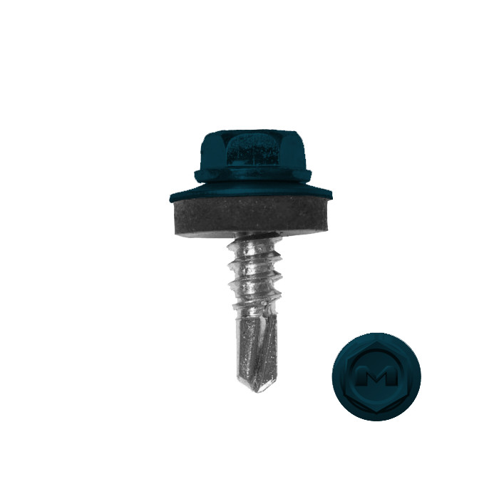 Саморез по металлу Daxmer 5,5х19 (250шт) сверло №3 RAL 5020